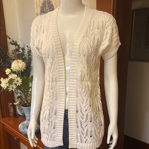 NWT northern reflections size small white Open Knit Cardigan